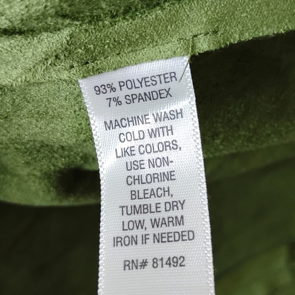 Passports Green Asymmetrical Jacket Open Front Brushed Microfiber Size Medium - Picture 7 of 7